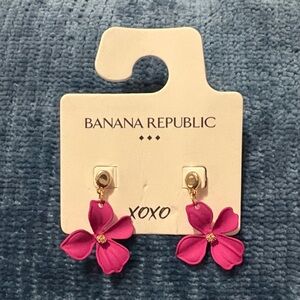 Banana Republic Fuchsia Floral Earrings